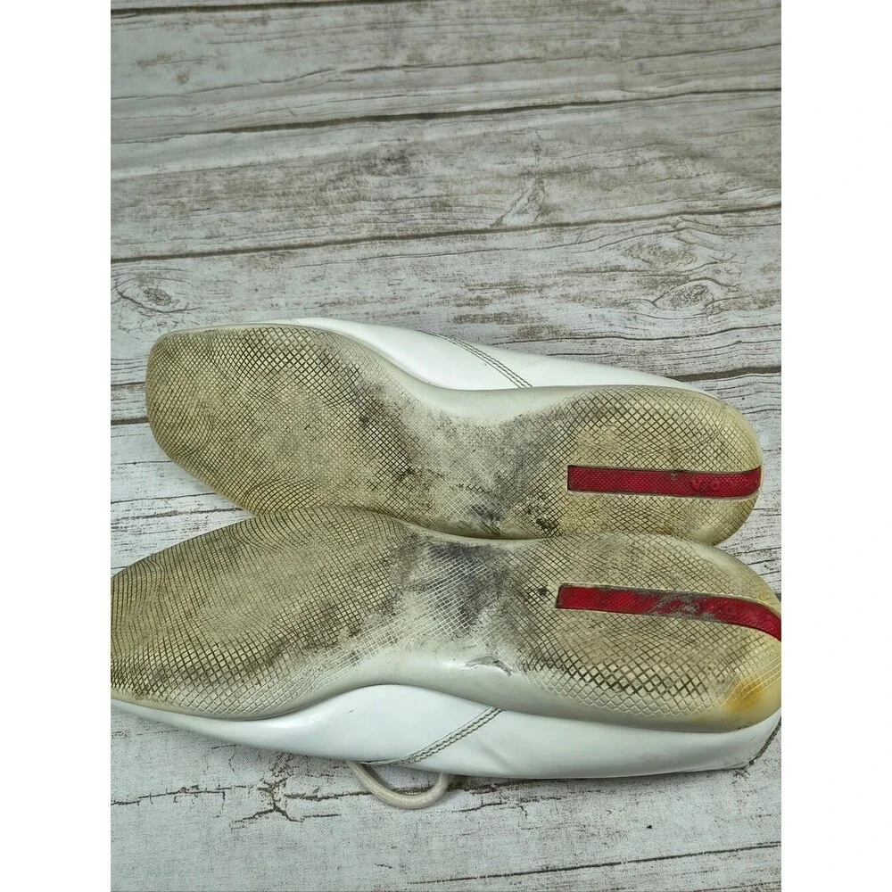 Prada White Leather Lace Up Casual Sneakers Men Size 9
